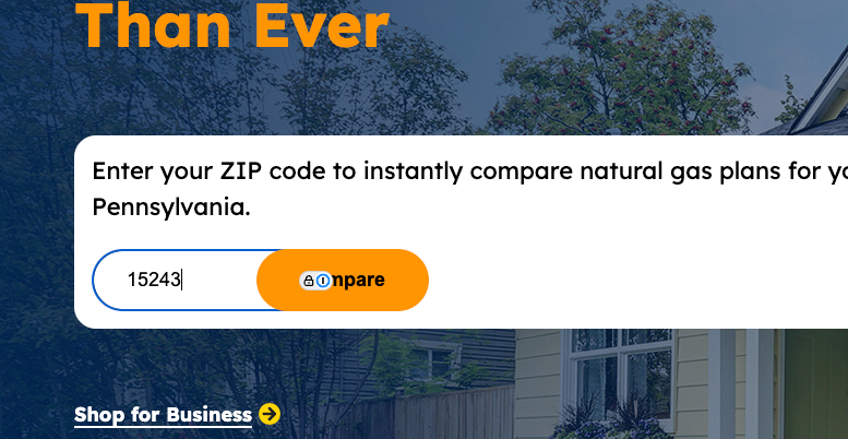Zip code input example